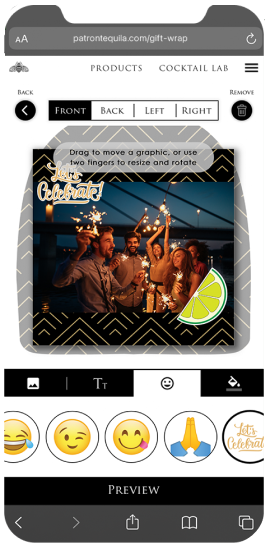 Patrón Virtual Gift Wrapper apply stickers